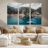 20321590-MGV-CV-36X24-Amalfi Coast Wall Art Canvas Print, Framed Italy Travel Art Picture Print, Mediterranean Landscape Perfect Mediterranean Coastal