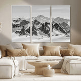 32399691-MGV-CV-36X24-Snowy Mountain Wall Art Canvas Print, Framed Mountain Peaks Art Picture Print, Alpine Mountains Perfect Minimalist Alpine Decor