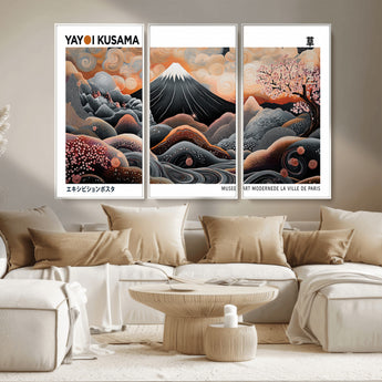 63125329-MGV-FC-48X32-3P_White-Japanese Mt Fuji Wall Art – Surreal Ukiyo e Style Cherry Blossom Poster, Swirling Cloud Landscape Print, Modern Oriental Asian