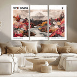 32352074-MGV-CV-36X24-Japanese Landscape Wall Art – Mount Fuji River Canvas Print, Modern Asian Inspired Nature Decor for Living Room, Bedroom, Office