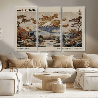 11778299-MGV-FC-48X32-3P_White-Japanese Landscape Wall Art – Mount Fuji Canvas Print, Asian Inspired Nature Decor for Living Room, Bedroom, Office or Studio