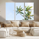 54719115-MGV-CV-36X24-Palm Trees Wall Art Canvas Print, Framed Tropical Aesthetic Art Picture Print, Coastal Serenity Perfect Tropical Minimalist Decor