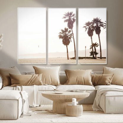 48255923-MGV-CV-36X24-Coastal Light Wall Art Canvas Print, Framed Relaxing Shoreline Art Picture Print, Minimalist Ocean Perfect Tropical Serenity Decor