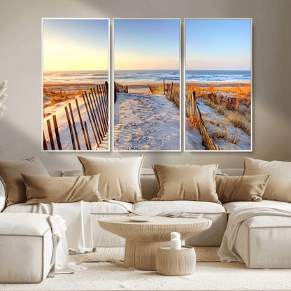 73351887-MGV-CV-36X24-Ocean Sunset Wall Art Wall Art Canvas Print, Framed Nautical Photography Art Picture Print, Summer Beach House Decor Perfect
