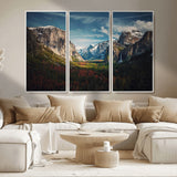 15244033-MGV-CV-36X24-Yosemite National Wall Art Canvas Print, Framed Mountain Landscape Art Picture Print, El Capitan Perfect Rustic Farmhouse Decor