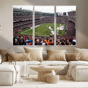 18347149-MGV-CV-36X24-Soldier Field Wall Art – Chicago Bears Football Stadium Canvas Print, Game Day Sports Decor for Man Cave, Bar, Office, or Living