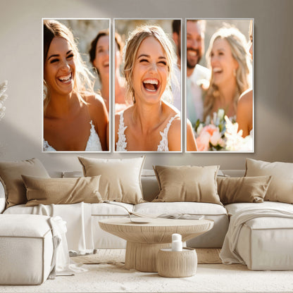 CSTM912-MGV-CV-36X24-Framed Wedding Canvas Print - Custom Wall Art Keepsake for Couples, Elegant Home Decoration Gift, Create Your Own Photo Canvas