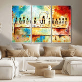 YKE34632598CR-MGV-CV-36X24-Abstract Last Supper with Apostles Wall Art Canvas Print