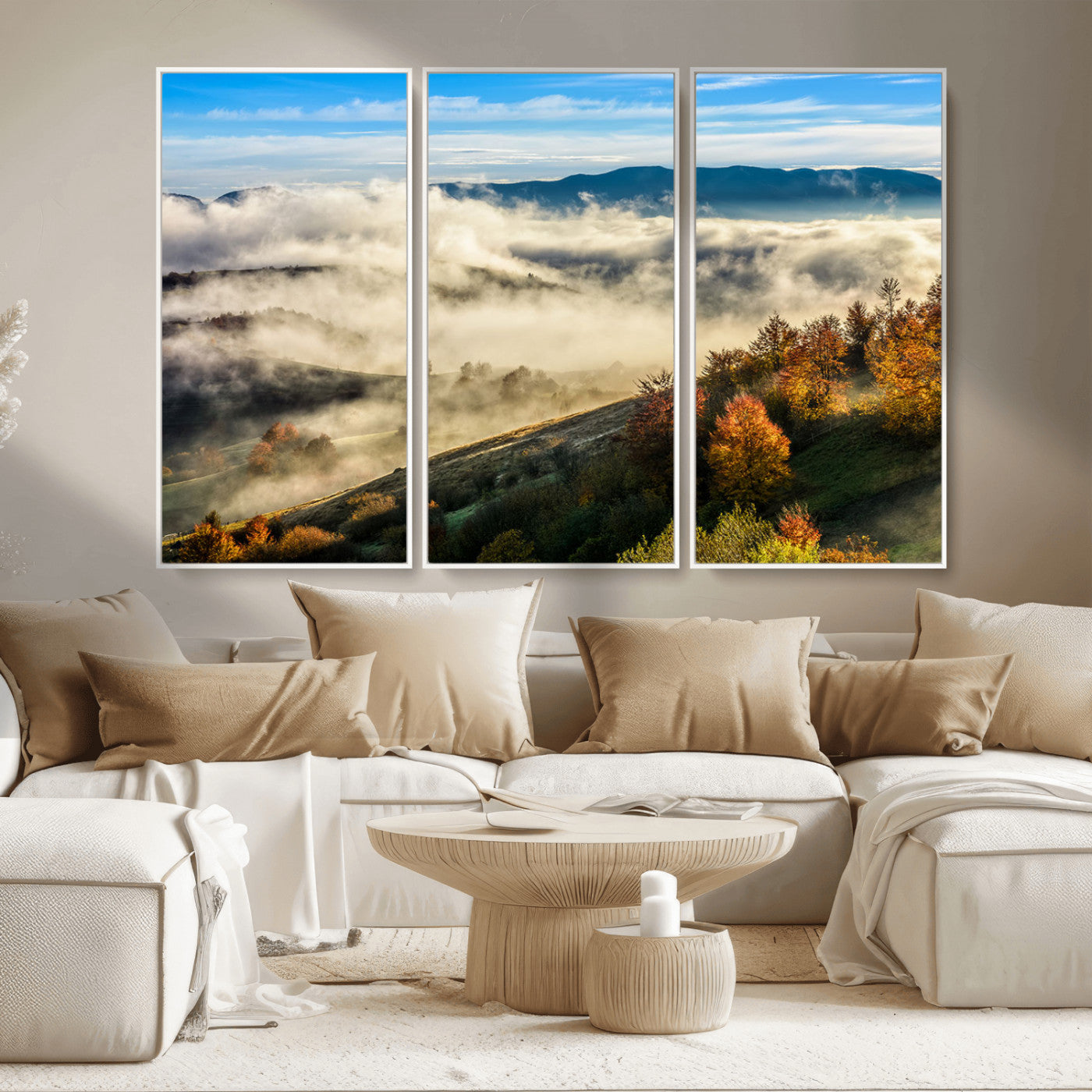 21551192-MGV-CV-36X24-Landscape Wall Art – Autumn Mountain View Canvas Print, Scenic Nature Photography Decor for Bedroom, Living Room, Office, Cabin or
