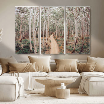 24760563-MGV-CV-36X24-Forest Wall Art – Tranquil Woodland Path Canvas Print, Scenic Nature Photography Decor for Bedroom, Living Room, Office, Cabin or