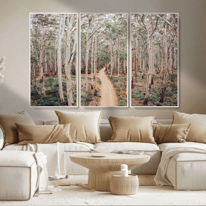 24760563-MGV-CV-36X24-Forest Wall Art – Tranquil Woodland Path Canvas Print, Scenic Nature Photography Decor for Bedroom, Living Room, Office, Cabin or