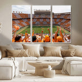 76011417-MGV-CV-36X24-Tennessee Volunteers Wall Art – Neyland Stadium Checkerboard Crowd Canvas Print, Vols Football Game Day Fan Perspective Sports