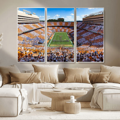 77097951-MGV-CV-36X24-Neyland Stadium Wall Art – Panoramic Tennessee Volunteers Football Field Canvas Print, Game Day Decor for Office, Man Cave, Living