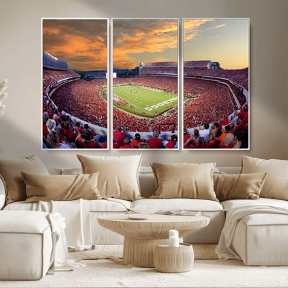 73680988-MGV-CV-36X24-Georgia Bulldogs Stadium Wall Art – Panoramic Football Field Canvas Print, Game Day Decor for Home, Office, Fan Cave, Sports