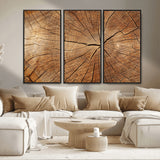 61710-MGV-CV-36X24-Tree Rings Wall Art – Rustic Wood Grain Canvas Print of Tree Trunk Cross Section, Nature Inspired Decor for Cabin, Office, Living