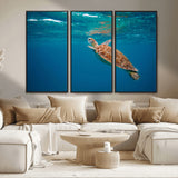 91440-MGV-CV-36X24-Sea Turtle Wall Art – Ocean Turtle Canvas Print, Underwater Marine Life Decor for Living Room, Office, Beach House or Bathroom