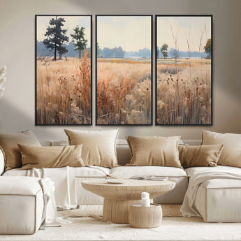 98822-MGV-CV-36X24-Autumn Meadow Wall Art – Tranquil Grassland Landscape Canvas Print, Rustic Country Decor for Living Room, Bedroom or Farmhouse