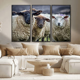 18418-MGV-CV-36X24-Sheep Wall Art Canvas Print, Framed Farmhouse Sheep Art Picture Print, Sheep Herd Perfect Rustic Farmhouse Decor Artwork