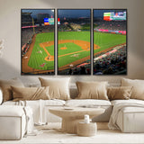 93707-MGV-CV-36X24-Los Angeles Stadium Wall Art Canvas Print, Framed Angel Stadium Field Art Picture Print, Anaheim Stadium Perfect Sports Room Decor