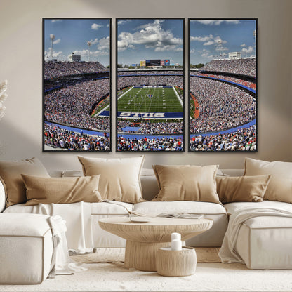 76491-MGV-CV-36X24-Buffalo Bills Stadium Wall Art Canvas Print, Framed Bills Stadium Art Picture Print, Highmark Stadium Perfect Sport Room Decor