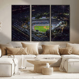 16515-MGV-CV-36X24-Dodgers Stadium Wall Art Canvas Print, Framed Baseball Stadium Art Picture Print, Dodgers Field Perfect Sport Room Decor Artwork