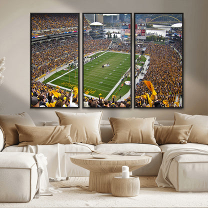 51419-MGV-CV-36X24-Heinz Field Wall Art Canvas Print, Framed Pittsburgh Stadium Field Art Picture Print, Heinz Stadium Field Perfect Sports Room