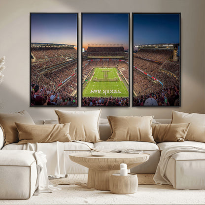 17421-MGV-CV-36X24-Kyle Field Wall Art Canvas Print, Framed Texas Stadium Art Picture Print, Kyle Field Stadium Perfect Sport Room Decor Artwork