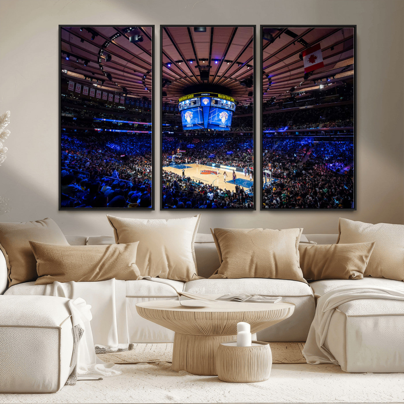 20491-MGV-CV-36X24-Madison Square Garden Wall Art Canvas Print, Framed New York Stadium Art Picture Print, MSG Stadium Perfect Sport Room Decor