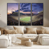 50825-MGV-FC-48X32-3P_Black-Notre Dame Stadium Wall Art Canvas Print, Framed Indiana Stadium Art Picture Print, Football Stadium Perfect Sports Room Decor