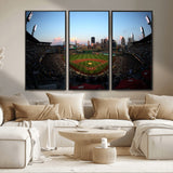 67670-MGV-CV-36X24-PNC Park Stadium Wall Art Canvas Print, Framed Pittsburgh Pirates Stadium Art Picture Print, PNC Park Field Perfect Sport Room