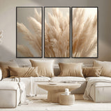 50300-MGV-CV-36X24-Pampas Grass Wall Art Canvas Print, Framed Minimalist Pampas Grass Art Picture Print, Beige Pampas Grass Perfect Minimalist Boho