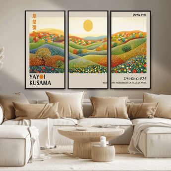 33864-MGV-CV-36X24-Pointillism Yayoi Wall Art Canvas Print, Framed Yayoi Kusama Art Picture Print, Yayoi Kusama Dot Perfect Abstract Nature Decor