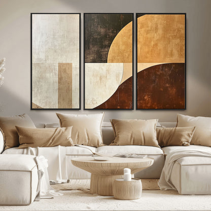 15030-MGV-FC-48X32-3P_Black-Wabi Sabi Wall Art Canvas Print, Framed Modern Abstract Art Picture Print, Minimalist Zen Perfect Minimalist Modern Decor Artwork
