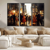 58782-MGV-FC-48X32-3P_Black-Jazz Musicians Cityscape Wall Art – Vibrant Urban Night Canvas Print, Elegant Music Themed Decor for Living Room, Office, or Music