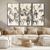 19433417-MGV-CV-36X24-Running Horses Wall Art Canvas Print, Framed Horse Sketch Art Picture Print, Galloping Herd Perfect Monochrome Western Decor
