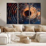 10017879-MGV-CV-36X24-Wood Tree Ring Wall Art Canvas Print, Framed Natural Wood Art Picture Print, Rustic Tree Slice Perfect Rustic Decor Artwork