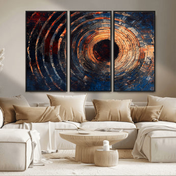 10017879-MGV-CV-36X24-Wood Tree Ring Wall Art Canvas Print, Framed Natural Wood Art Picture Print, Rustic Tree Slice Perfect Rustic Decor Artwork