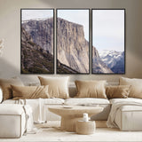 74506434-MGV-CV-36X24-El Capitan Wall Art Canvas Print, Framed Yosemite Cliff Art Picture Print, Sierra Nevada Perfect Sierra Minimalism Decor Artwork