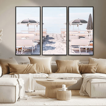 67623952-MGV-CV-36X24-Minimalist Beach Wall Art Canvas Print, Framed Pastel Sand Art Picture Print, Beach Aesthetic Perfect Coastal Minimalist Decor