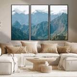 79393816-MGV-CV-36X24-Misty Mountain Wall Art Canvas Print, Framed Cloudy Andean Art Picture Print, Rugged Mountain Perfect Rustic Nature Decor Artwork