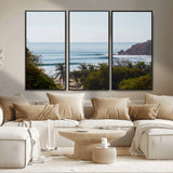 88336640-MGV-CV-36X24-Tropical Beach Scene Wall Art Canvas Print, Framed Coastal Photography Art Picture Print, Ocean Horizon Art Perfect Coastal Boho