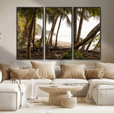 92093951-MGV-CV-36X24-Tropical Jungle Wall Art Canvas Print, Framed Palm Tree Forest Art Picture Print, Coastal Escape Perfect Jungle Retreat Decor