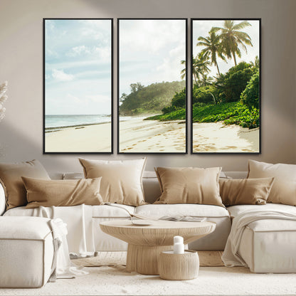 42984524-MGV-CV-36X24-Relaxing Beach Wall Art Canvas Print, Framed Ocean View Art Picture Print, Coastal Serenity Perfect Tropical Coastal Decor Artwork