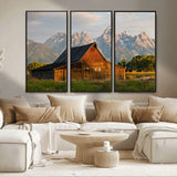 31771014-MGV-FC-48X32-3P_Black-Rustic Barn Wall Art Canvas Print, Framed Western Landscape Art Picture Print, Farmhouse Style Perfect Rustic Farmhouse Decor
