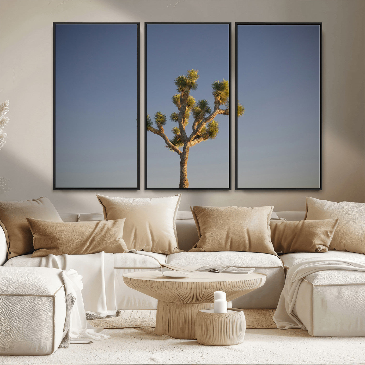 54552043-MGV-CV-36X24-Joshua Tree Art Wall Art Canvas Print, Framed Desert Landscape Art Picture Print, Southwestern Nature Perfect Southwestern Boho