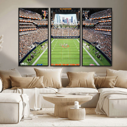 76935553-MGV-FC-48X32-3P_Black-Football Stadium Wall Art – Panoramic Game Day Canvas Print, Sports Decor for Man Cave, Office, Bar, or Living Room