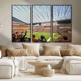 81960112-MGV-CV-36X24-Futuristic Football Stadium Wall Art – Modern Dome Arena Canvas Print, Chicago Bears Concept Design Sports Decor for Man Cave or