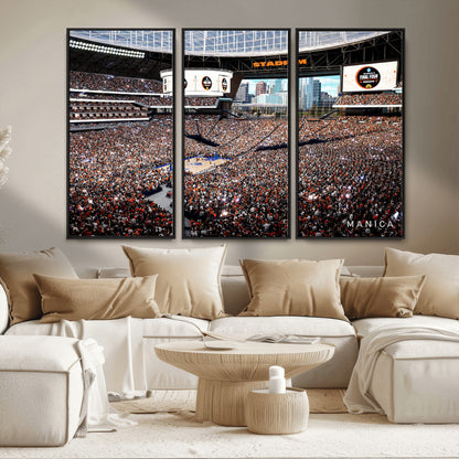 38616413-MGV-CV-36X24-Chicago Dome Stadium Wall Art – Futuristic Basketball Final Four Arena Canvas Print, Modern Sports Fan Decor for Man Cave or