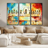 YKE34632598CR-MGV-CV-36X24-Abstract Last Supper with Apostles Wall Art Canvas Print