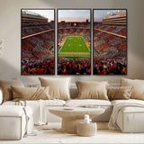 37160229-MGV-FC-48X32-3P_Black-Neyland Stadium Wall Art – Panoramic Tennessee Volunteers Sunset Canvas Print, Checkerboard Crowd Football Game Day Decor for